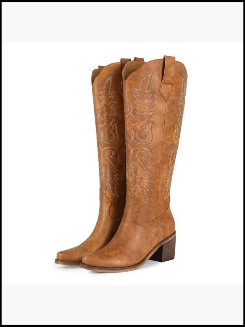 Cowgirl Knee High Pointed Toe Western Boots Chunky Heel Fall Fashion Boots for - Picture 5 of 7